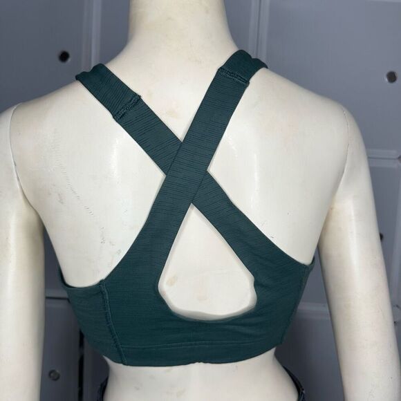 Outdoor Voices Tech Sweat Criss Cross Key Hole Sports Bra Green Size Small - Picture 2 of 11